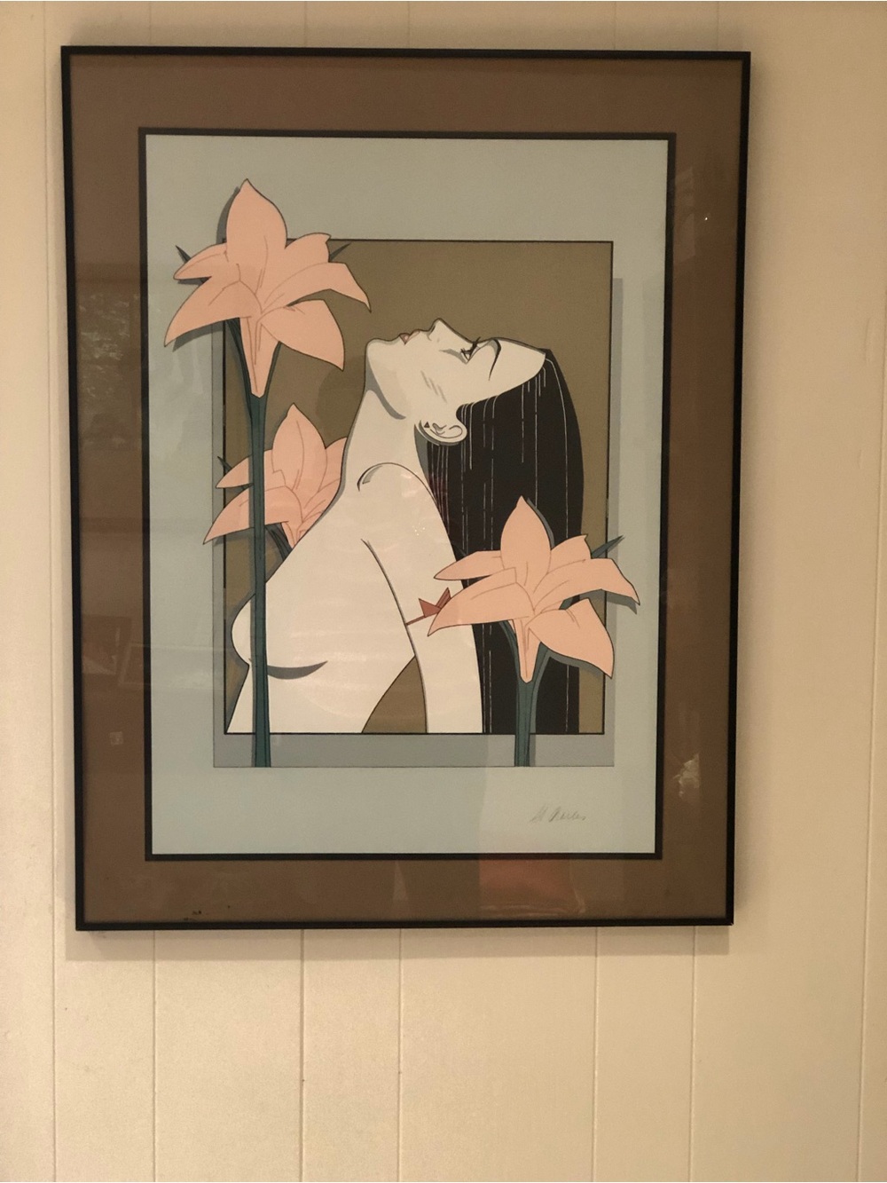 Framed Floral Portrait Wall Art - Pink & Sage